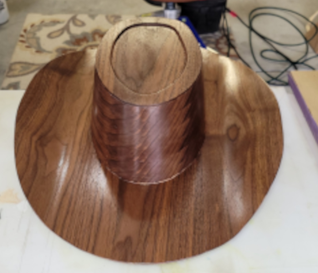 Plain Top Dark Wood Hat